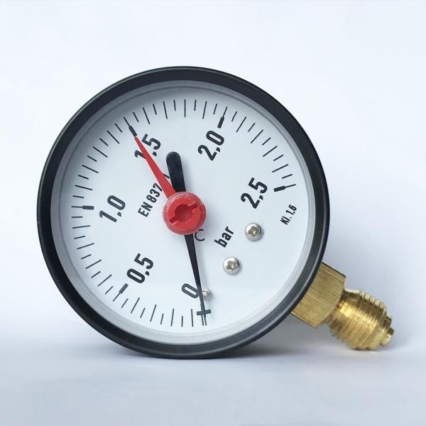 2.5 Bar Lower Mount Pressure Gauge Glass 63mm Pressure Gauge Painted Steel