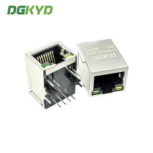 China 1X1 Single Port RJ45 100M Connector Ethernet Transformer 8P8C Network Socket With Shield And Light on sale
