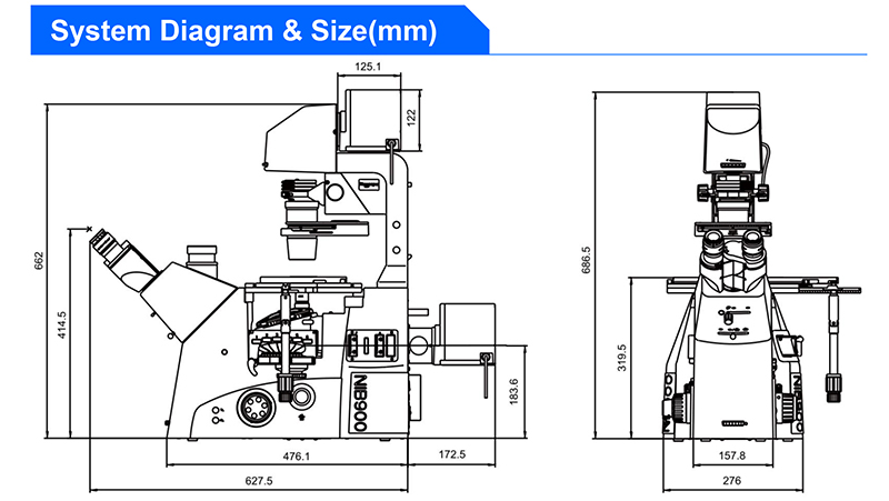 OPTO EDU A14.1097 SW10x Inverted Biological Microscope SW10x/22mm