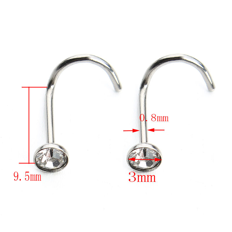 Stainless Steel Crystal Rhinestone Nose Rings Nose Studs Hooks Body Piercing Faux Nariz Percing Nez