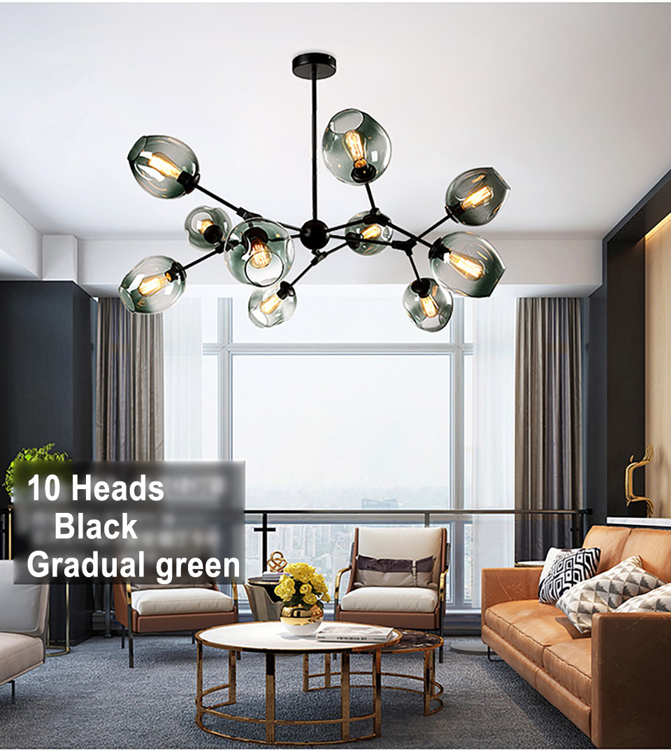 Nordic Glass Gold LED Chandelier Lighting Home Decoration Light lustre(WH-MI-431)
