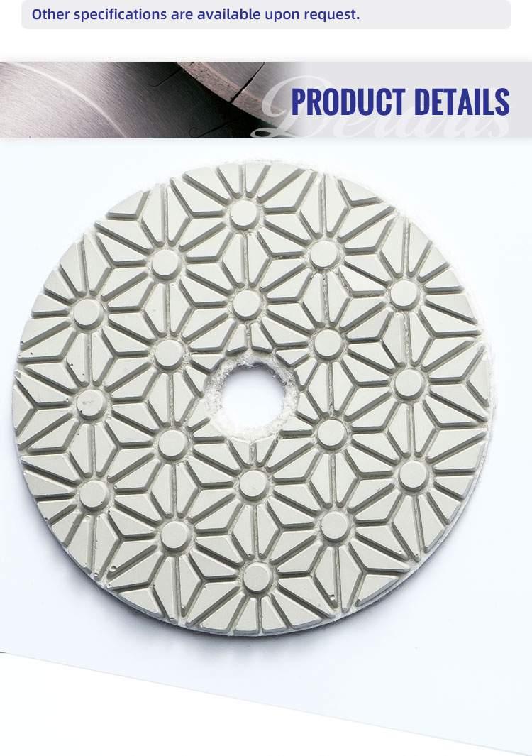 Customized Colors 3 Step Resin Bond Stone Polishing Pads for High Grinding Efficiency