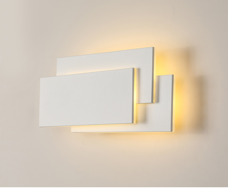 Modern Creative square wall lamp living room staircase bedroom bedside Black/white wall light(WH-OR-259)