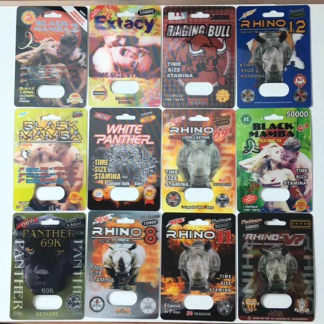 Slide Blister Insert Card,Male Enhancement Pills Packing,Sex Pill 3d Packing From Packaging Bags