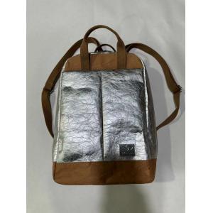 Biodegradable Golden Silver Reusable Washable Kraft Paper Backpack