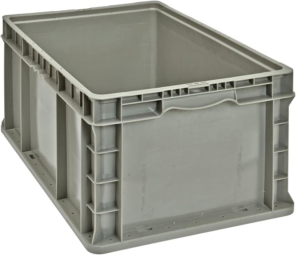 Industrial Plastic Stackable Storage KeepBox Tote Container With Hinged Attached Lid Storage Tote Distribution Container with Hinged Attached Lid