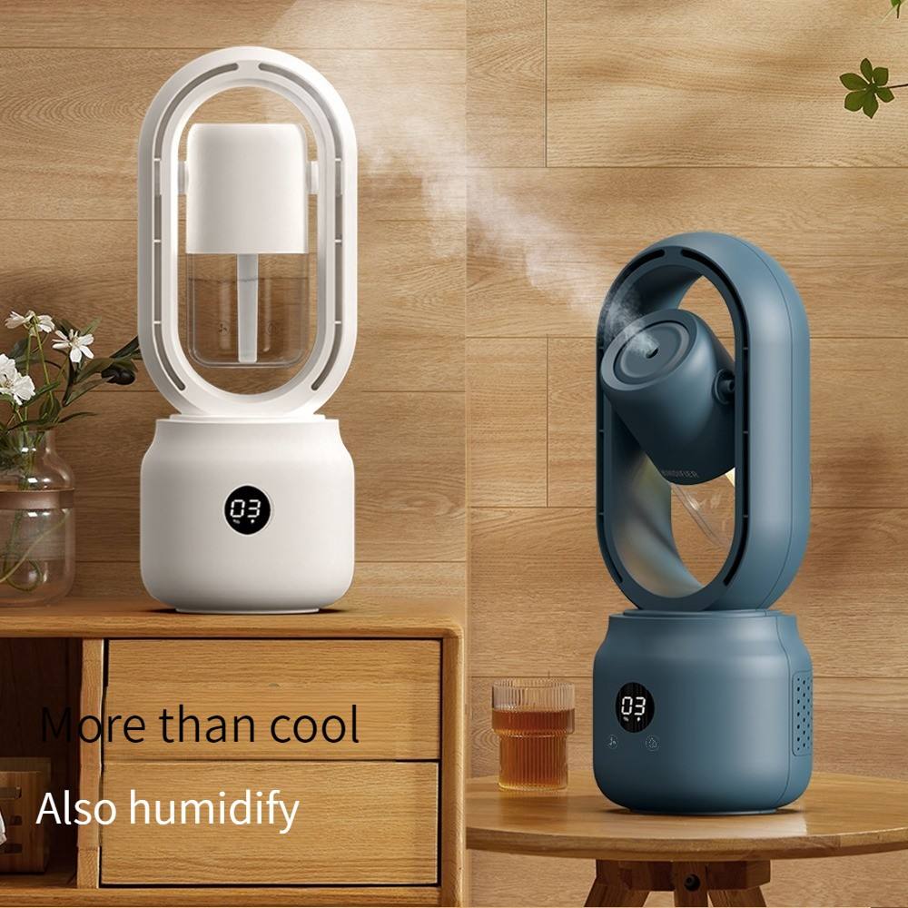 HOMEFISH 300ml Multifunctional Spray Bladeless Fan Humidifier