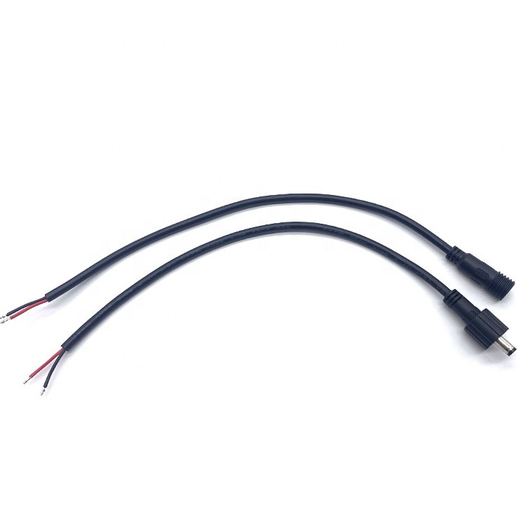 Waterproof Male Female Screw Locking Waterproof DC to Bare Wire Open End Pigtail Power Extension Cable