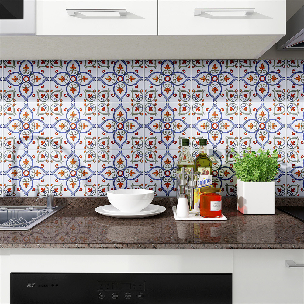 White And Blue Encaustic Wear-Resistant 20x20cm Floor Tiles For Balcony And Grade AAA Tile For Kitchen