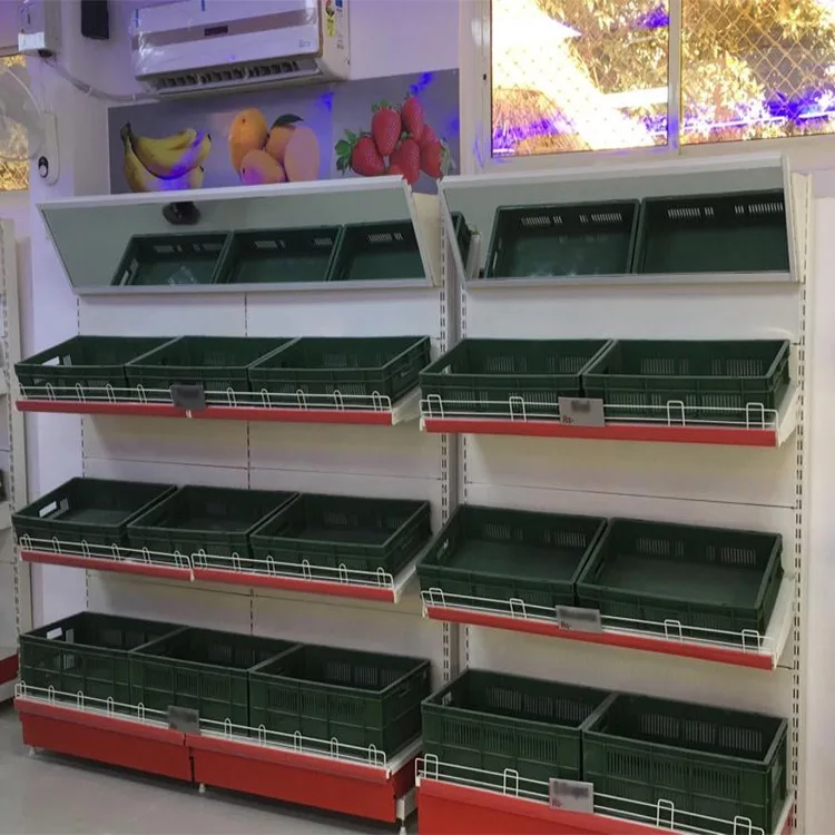 Customized Size Fruit And Vegetables Shelves Rack Stand For Grocery