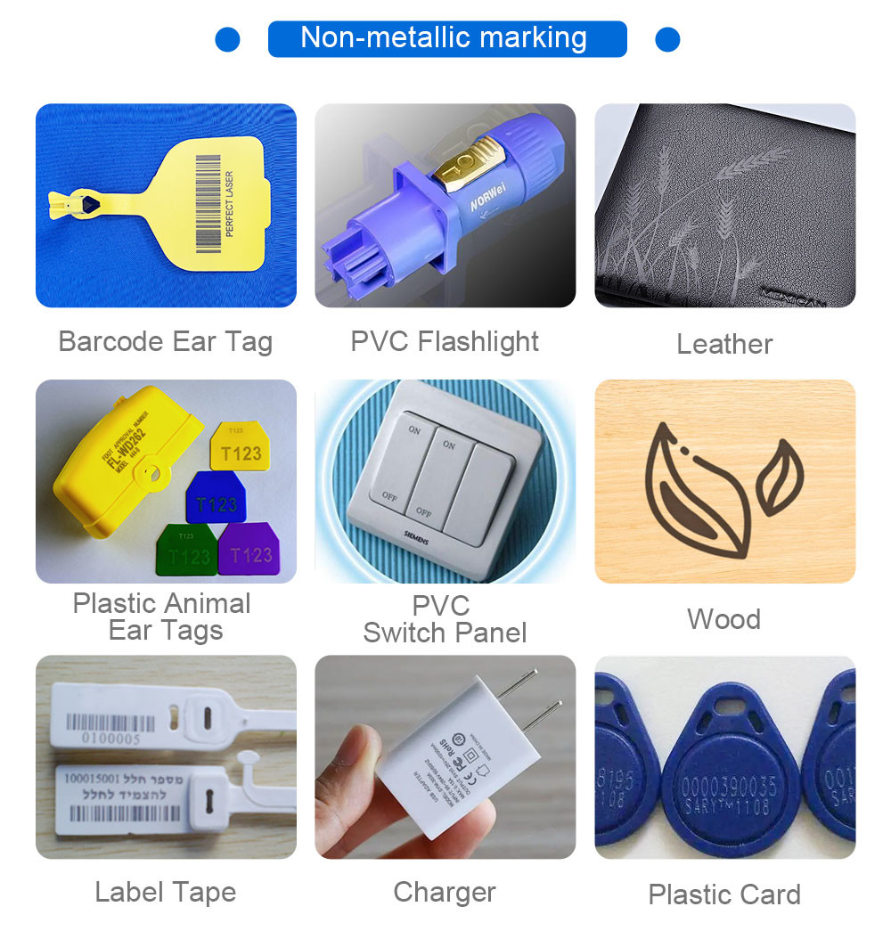 20W Desktop Fiber Laser Engraving Machine Stainless Steel Plastic PVC Leather Wood