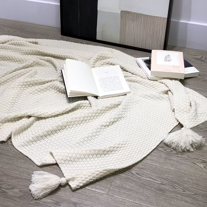 Nordic Style Knitted Wool Blanket for Travel Office Air Conditioning Sofa Leisure Cover