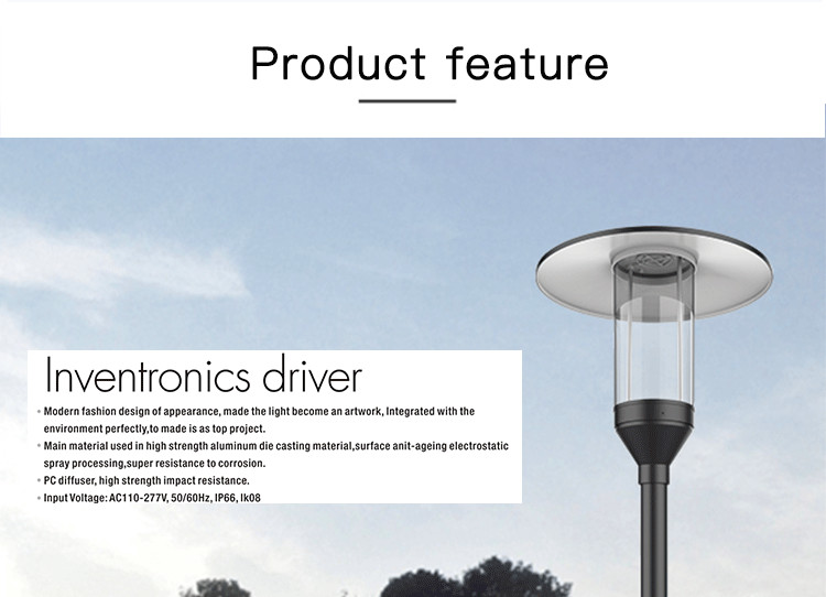ENEC 60W 100W Post Top Urban LED Lights for Garden