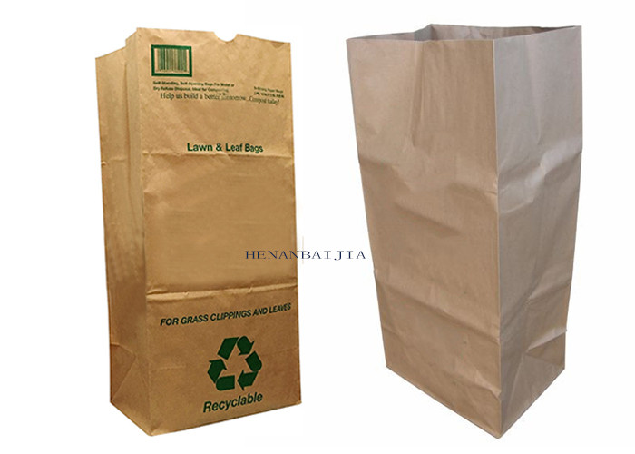 Heavy Duty Kraft Paper Lawn Paper Bags Brown 30 Gallons Yard Waste Leaf