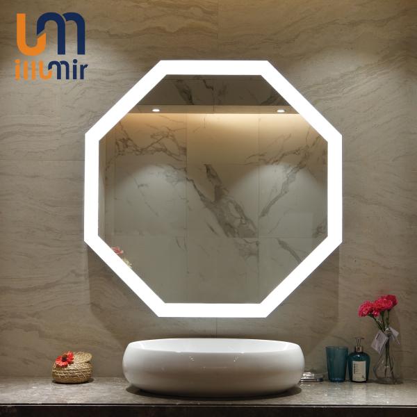 Hotel Beauty Salon Furniture Shape Irregular Designer Frameless Backlit Bathroom