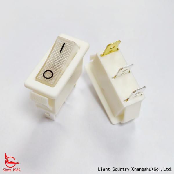 Factory High Quality White LED illuminated Rocker Switch, R4, 33x15mm, ON-OFF,