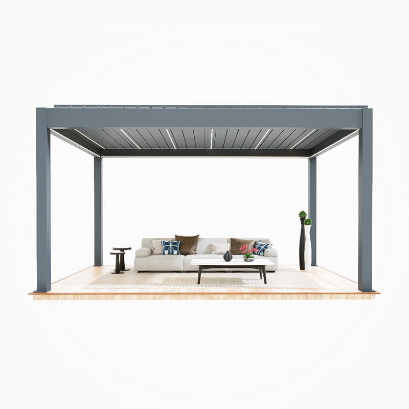 Intelligent outdoor aluminum alloy electric louver gazebo courtyard garden courtyard Home pavilion Outdoor sun room