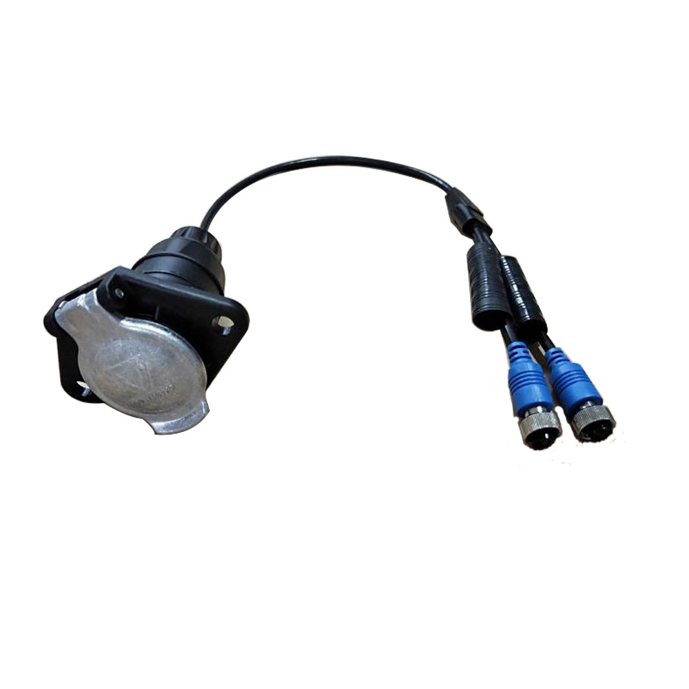 PVC Jacket Coiled Extension Cord Electrical IP67 Trailer Spring With 7 Pin Power Signal Plug