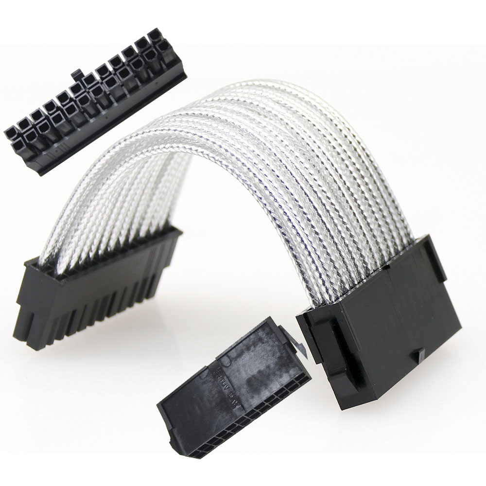 Wire Harness Power Supply Cable 24 pin ATX Male To Female 18AWG for Main Board