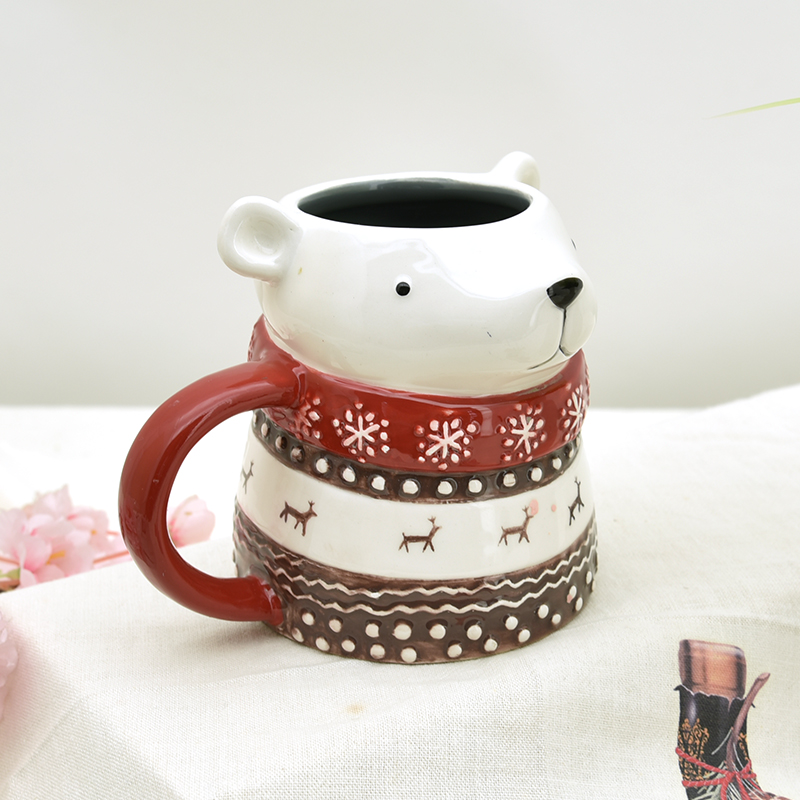3d Mug Snowman Ceramic Porcelain Christmas Mugs Ceramic 3d Mug In Santa Design