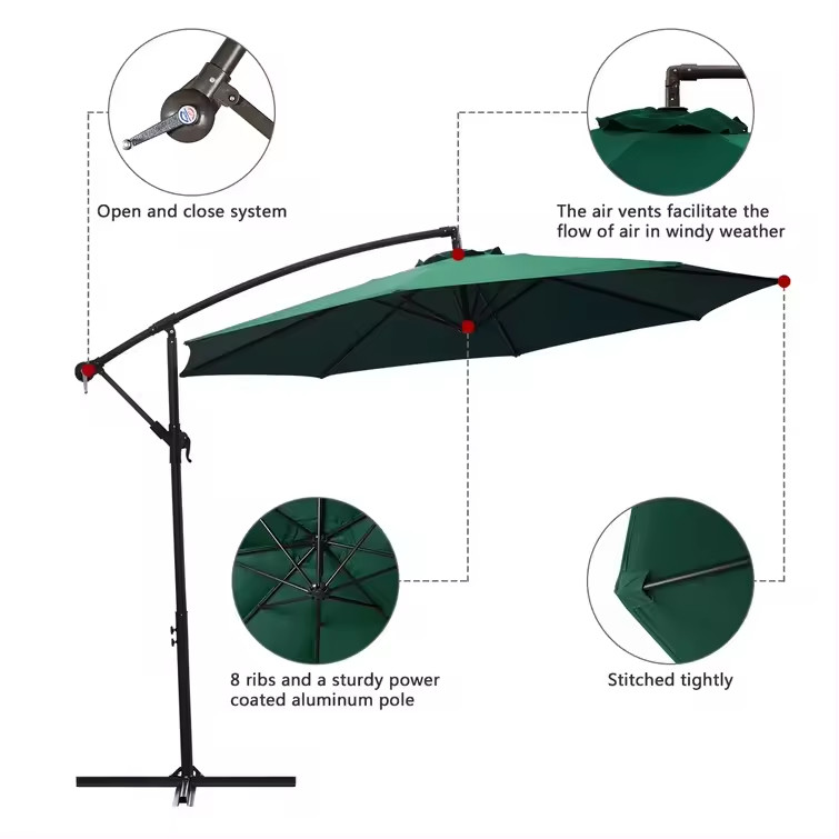 Terrace Garden Big Sun Umbrellas Round and San-2 Design for Outdoor Protection