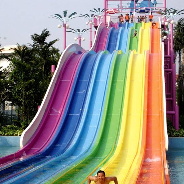 CE Certified Large Water Park Slide With Fiberglass Construction And Single