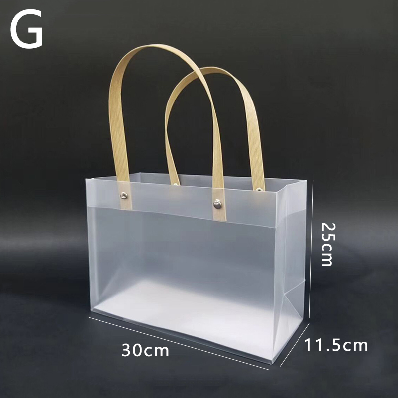 Frosted PP Bags Plastic Gift Bags With Handles Translucent Tote Gift Wrapping Flower Package Decoration Supplies