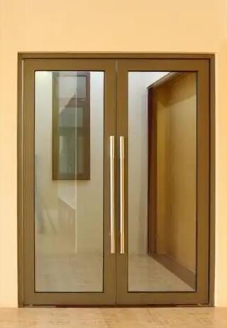 Exterior Aluminum Self-closing Insulated Glazing Thermal Broken Ground Spring