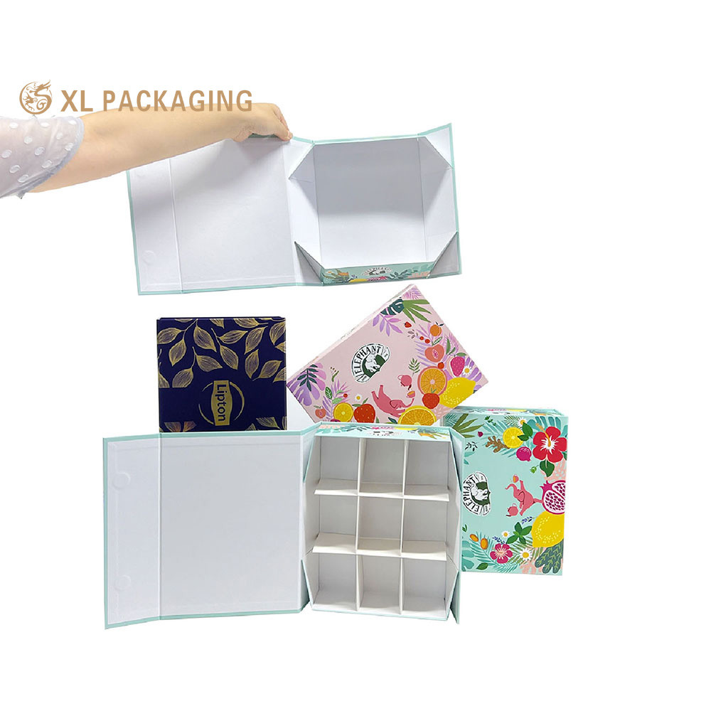 Eco-friendly Custom Size Recyclable Cardboard Paper Hard Rigid Magnet Box Packaging With Magnetic Lid