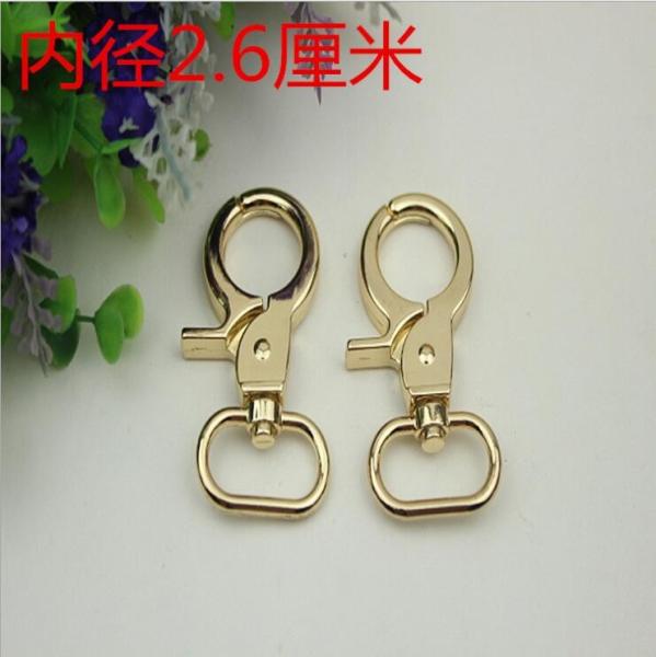 Oval shape eye bolt 26 mm gold metal trigger swivel snap hook for handbag
