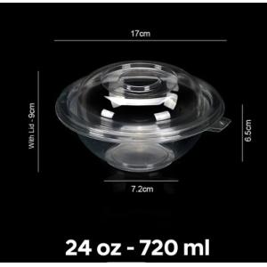 24Oz Disposal Bowl With Lids For Food Customized Plastic Disposable Bowl With
