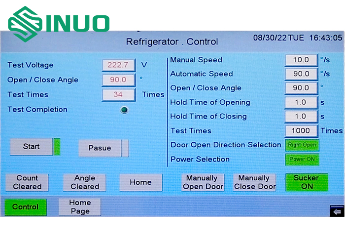 UL 60335-2-24 Integrated Door Endurance Test Machine For Refrigerator / Microwave Oven