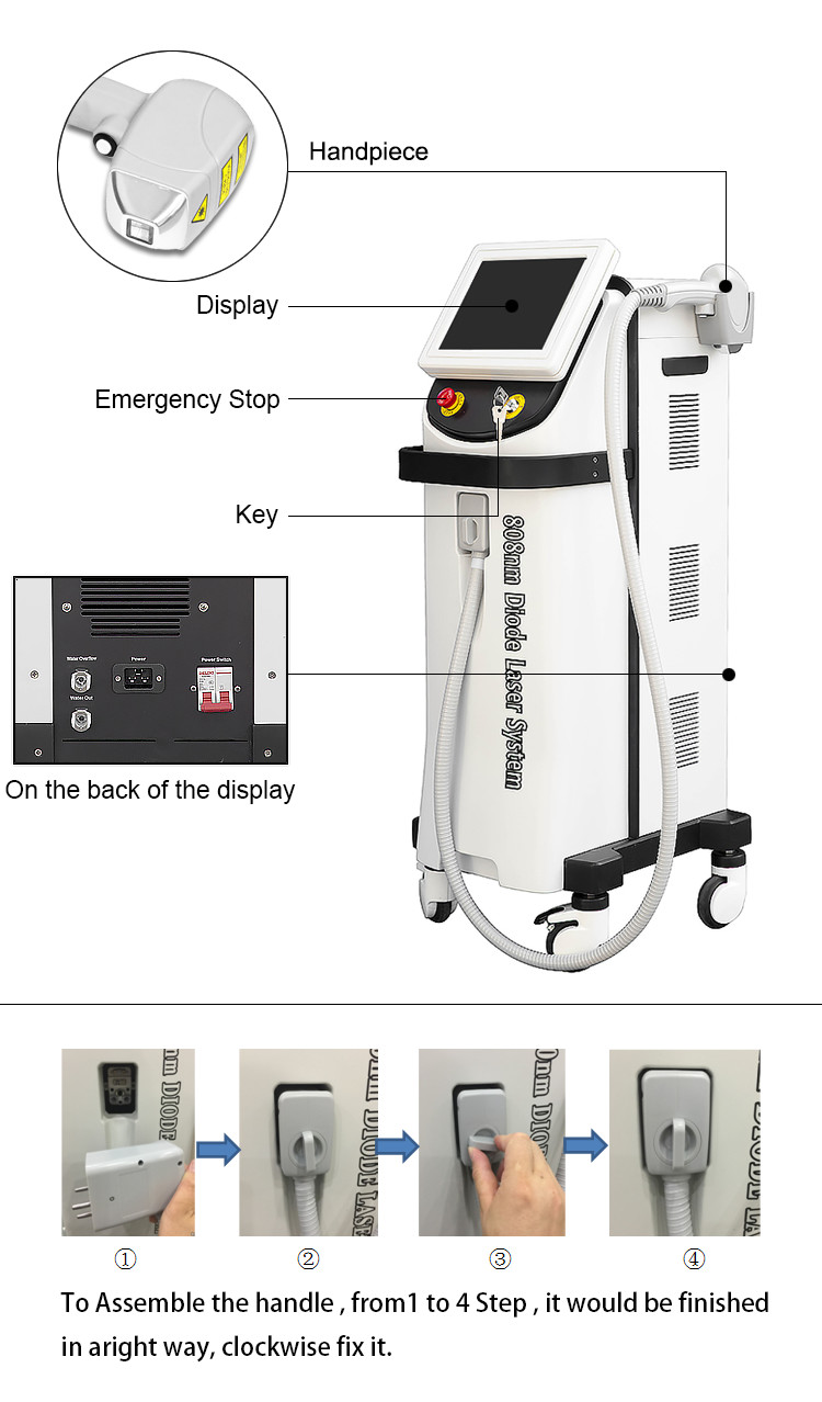 Diode Laser Hair Removal Handle 600W Triple Wavelength For Faster And Safer Treatment