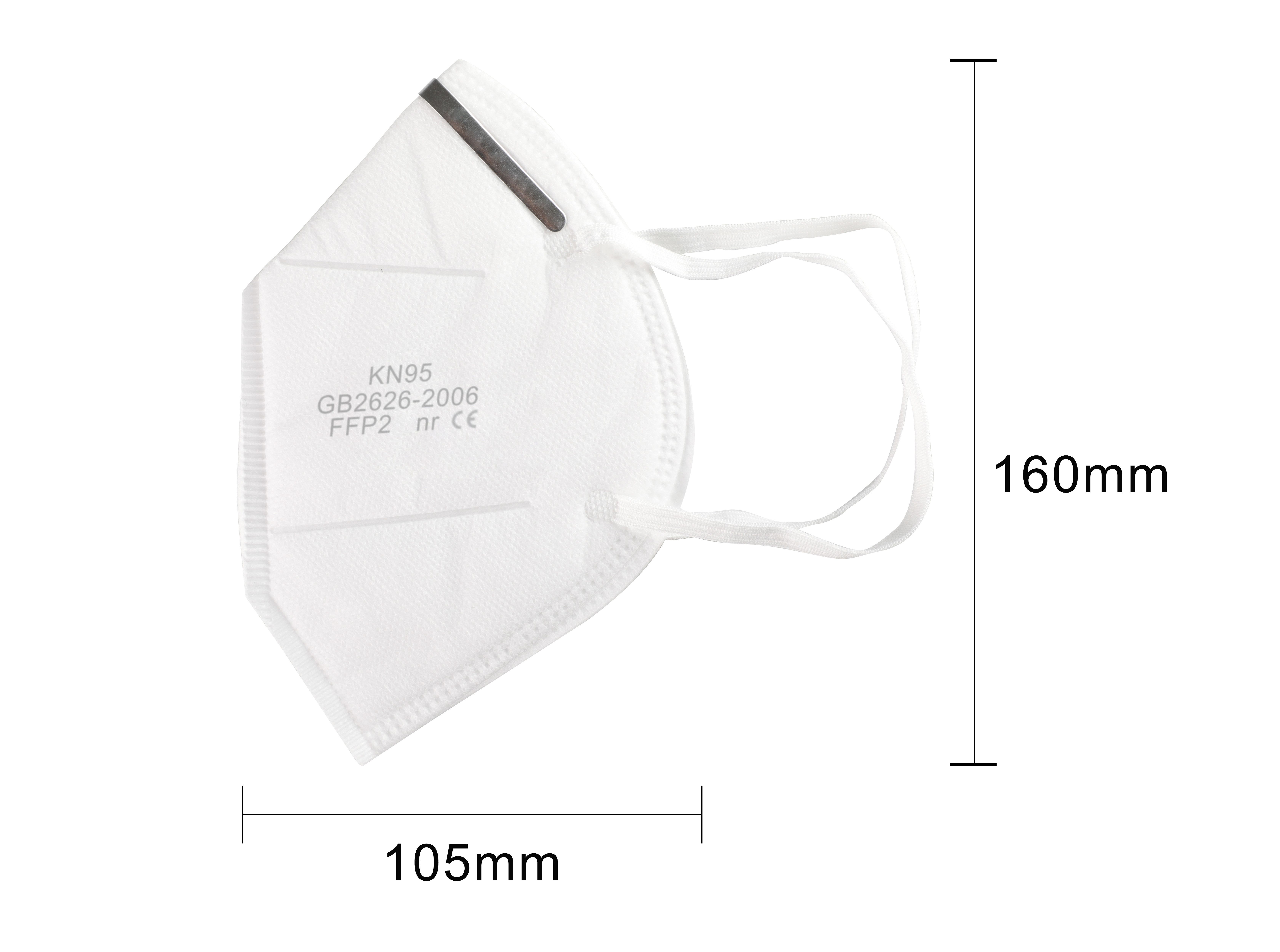 Hypoallergenic Foldable Ffp2 Mask Size 160 * 150mm High Filtration Capacity
