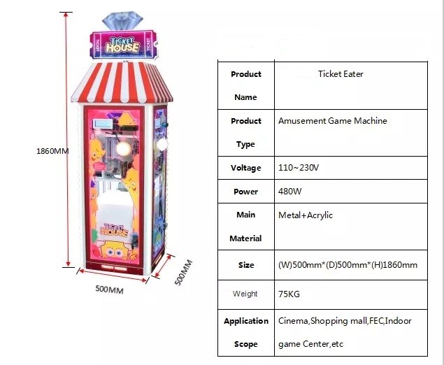 Floor Standing Ticket Eater Machine Double Side Design Transparent And Strong Recognition Degree