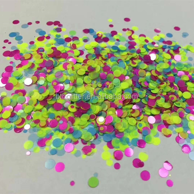 Excellent Nail Art Effect Matte Red 1mm 2mm 3mm Glitter Dots Polyester Powder for Ramadan Graduation Party Decorations