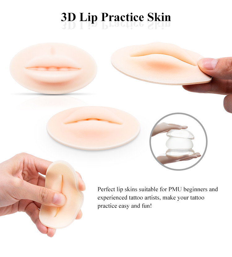 7.8cm*5.1cm 25G / Piece 3D Lip Practice Skin Soft Silicone Microneedling