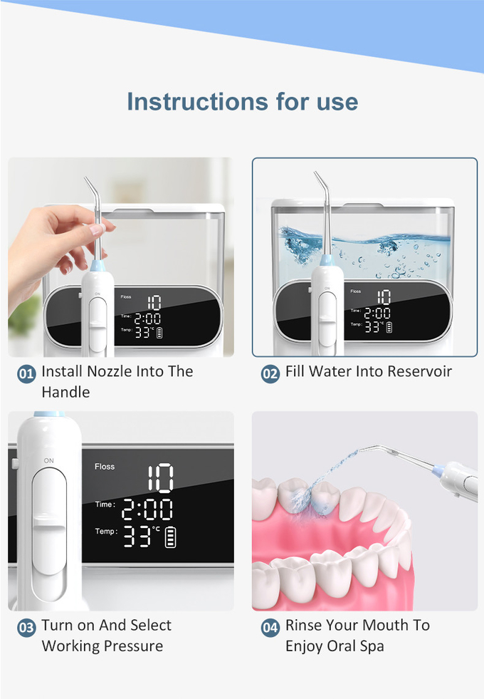 IPX5 Waterproof Cordless Dental Flosser with UV Disinfection 1000ml Oral Irrigator Electric Family Water Flosser