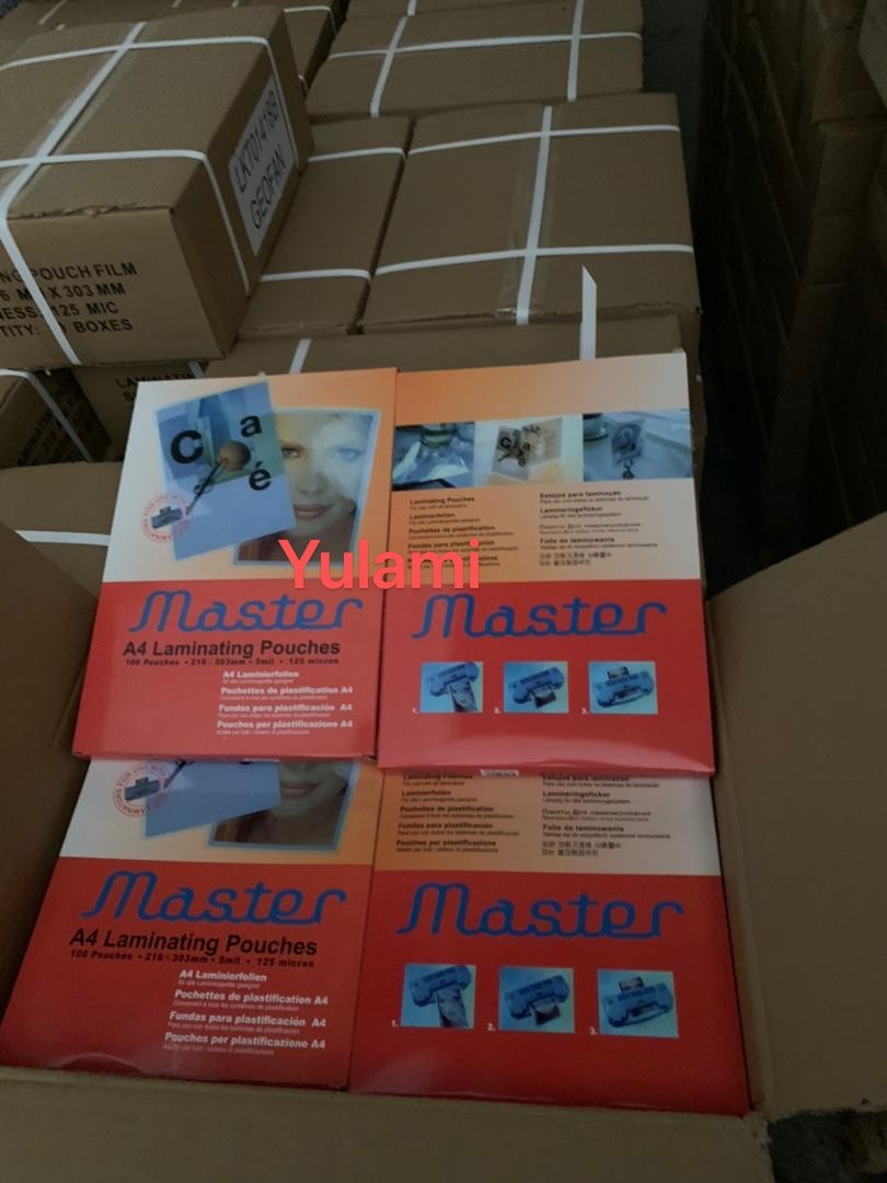 125MIC A4 A3 Master laminating pouch film lamination pouches plastic ID CARD SIZE pouch laminating film FROM CHINA
