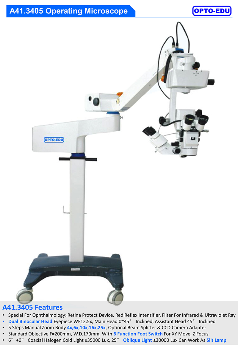 Double Binocular Electric Control 18mm Ent Microscope