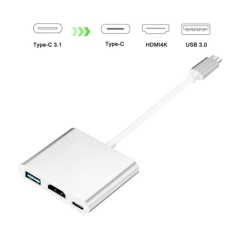 Compatible Mac Air Pro USB 3.1 Type C HDMI Hub Adapter FCC Approved