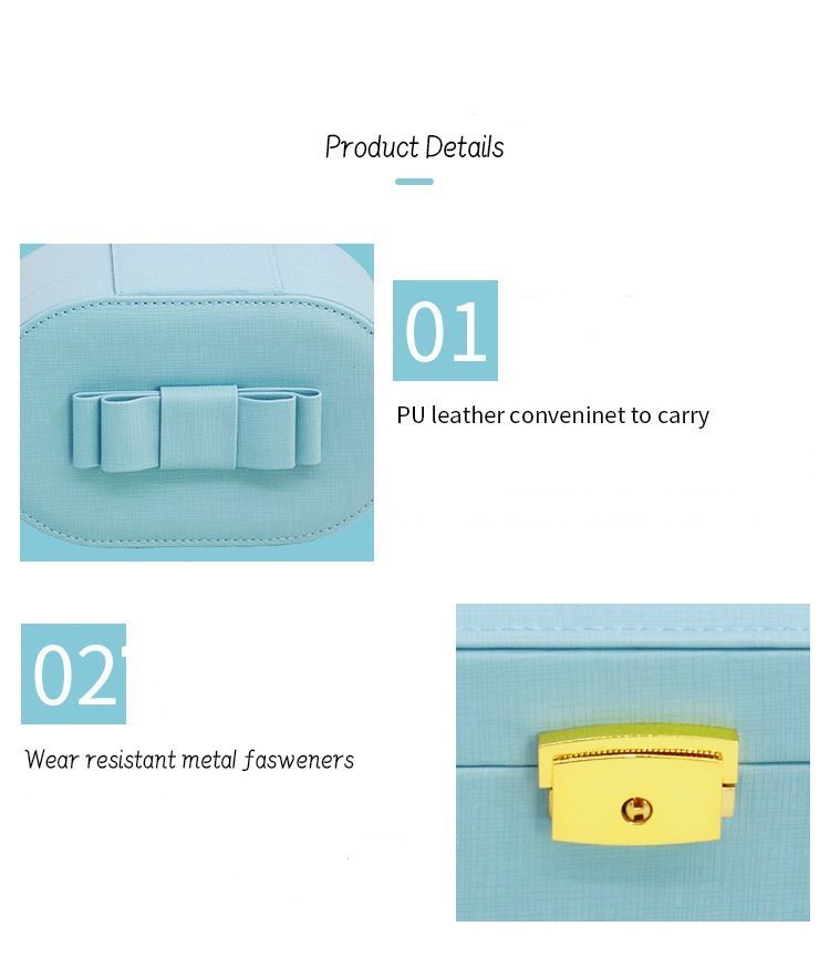 China Manufacturer Wholesale Luxury Jewelry Set Box, Creative PU Jewelry Box European Jewelry Box Portable Travel Earring Jewelry Storage Bag Double Storage Box