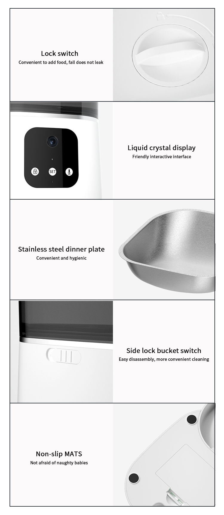Plastic Smart Pet Feeder 600ml Automatic Cat Feeder Wifi 110V-240V