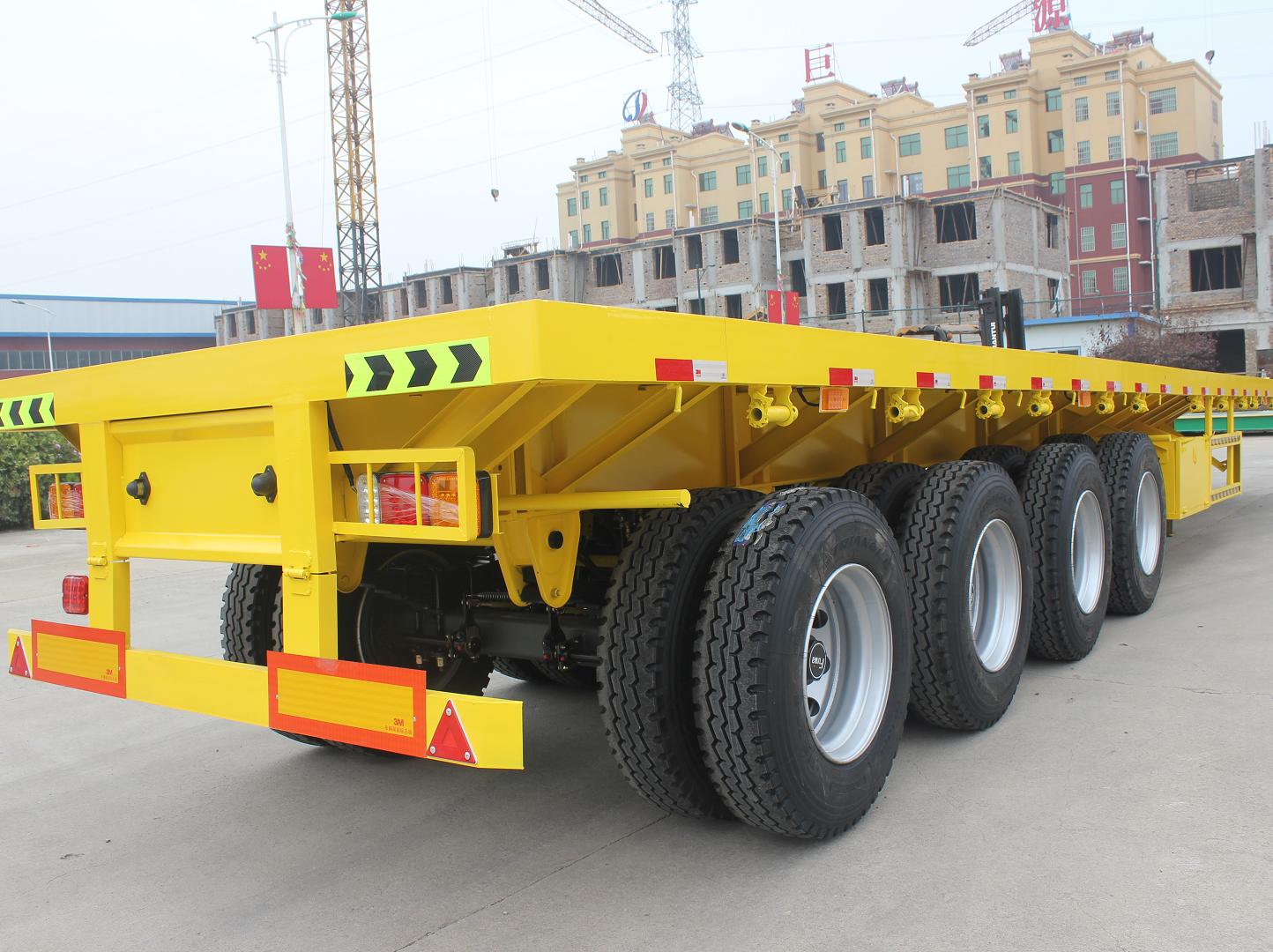 High Bed Container Chassis 4 Axles 20 40 48 53 Feet Trailer for Container Transport