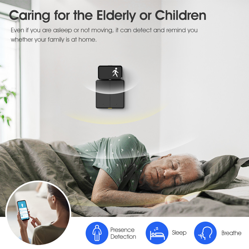 WiFi Human Presence 24G Radar MmWave Detection Tuya APP Smart Home With Breathing Light Motion Sensor Millimeter Wave Radar Body Detector