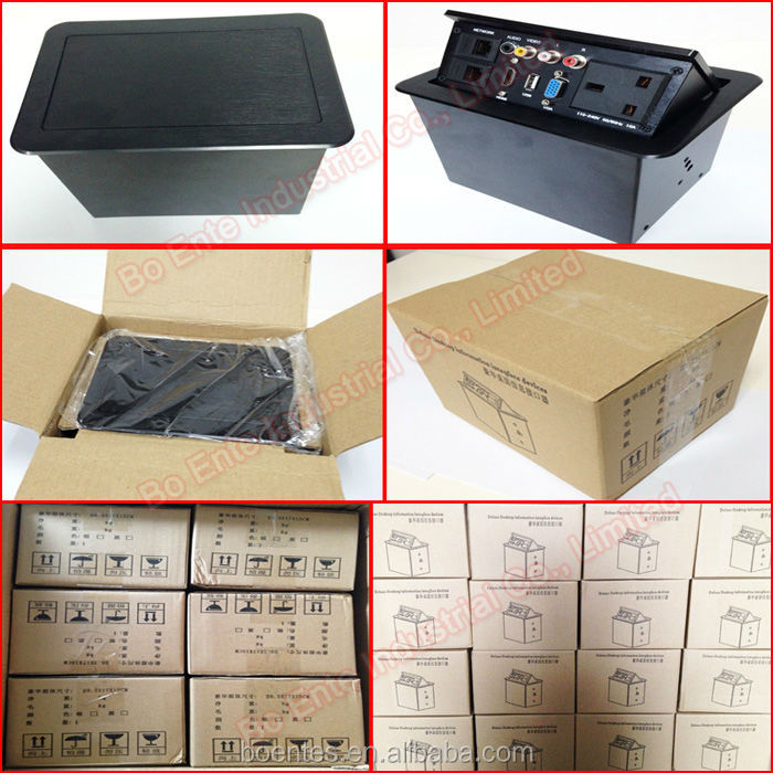 Tabletop Hidden Pop Up AV Connection Box / Pop Up Power Socket