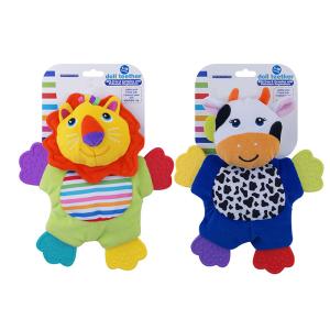 10  BPA Free Plush Animal Teether Infant Baby Toys with 4 Textured Paws Lion Bear