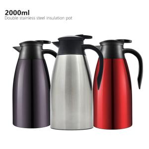 China Stainless Steel Double Wall 2000ml Vacuum Insulated Teapot on sale
