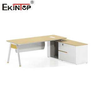China Discounted Modern Style Wooden Office Desk with Storage Cabinet on sale