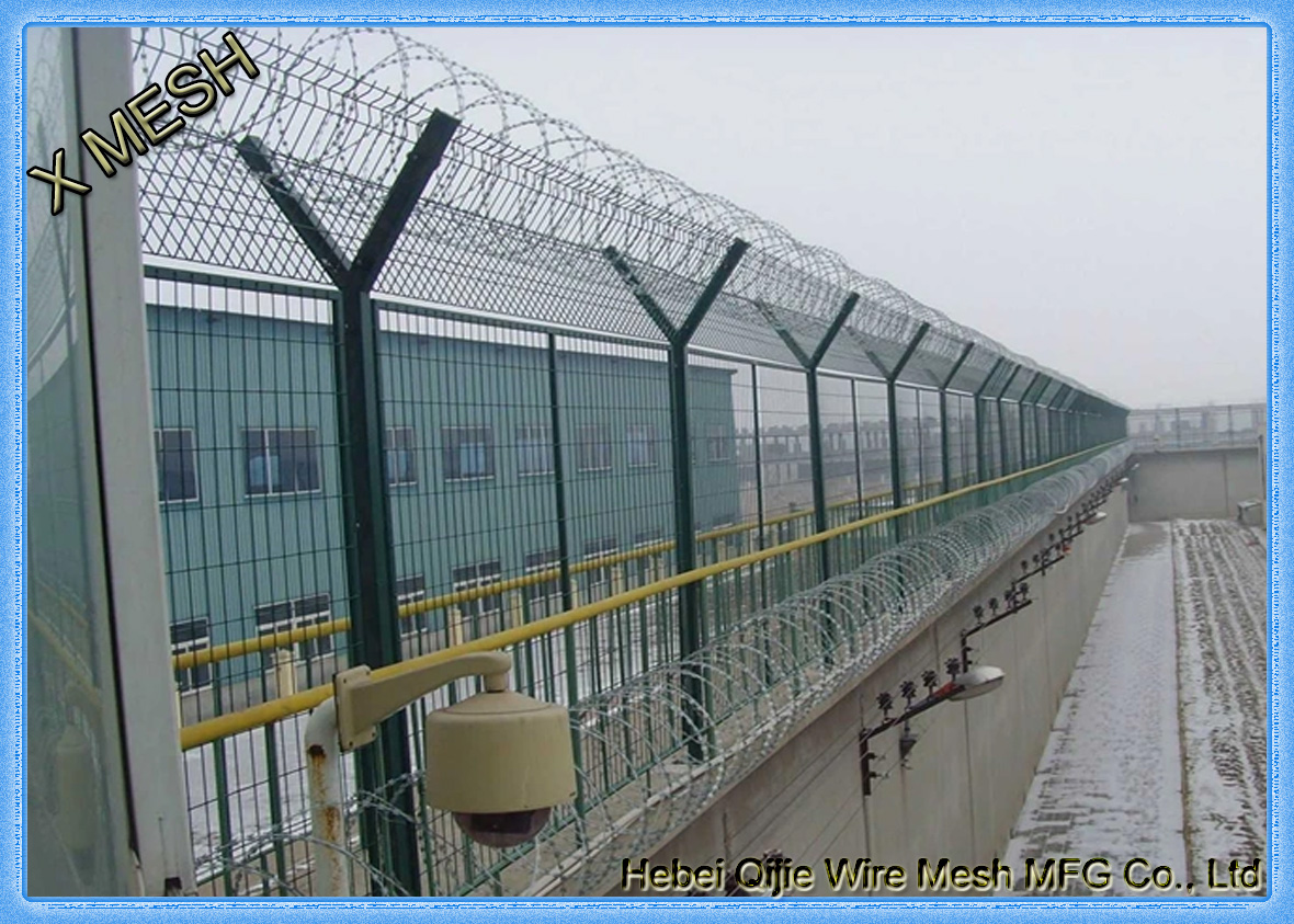 security fence with razor wire 